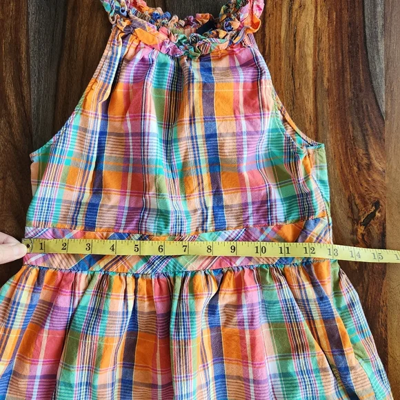 Super Cute Summery American Living Girls Dress Size 10 Ruffles Plaid Lined - Picture 8 of 9